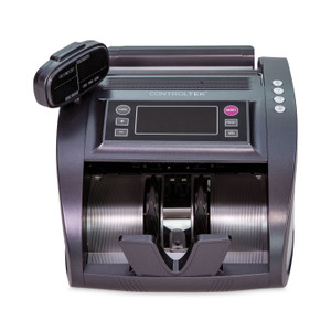 CONTROLTEK Bill Counter with Counterfeit Detection, 1,200 Bills/min, 11.41 x 9.45 x 8.66, Charcoal Gray