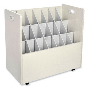 Safco Mobile Roll File, 21 Compartments, 30.25w x 15.75d x 29.25h, Tan