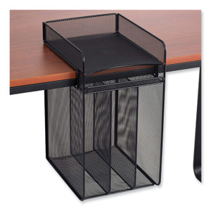 Safco Onyx Vertical Hanging Storage, 4 Sections, Letter Size Files, 10.25" x 12" x 17.1", Black