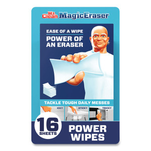 Mr. Clean Magic Eraser Sheets, 3.5 x 5.8, 0.03" Thick, White, 16 Sheets/Pack, 4 Packs/Carton