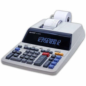 Sharp Calculators EL-2630PIII 12-Digit Commercial Printing Calculator - Independent Memory, Sign Change, Backspace Key, Double Zero, Fixed Decimal - AC Supply Powered - 3.1" Height x 9" Width x 13.2" Depth - Off White
