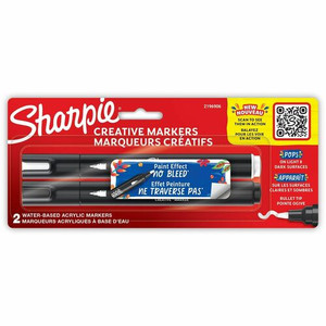 Sharpie Creative Markers, Water-Based Acrylic Markers, Bullet Tip - Bold Bullet Marker Point - Assorted Ink - Water Based