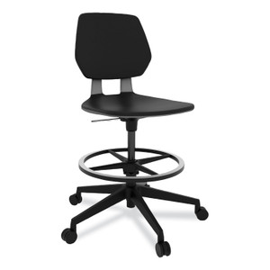 Safco Commute Extended Height Task Chair, Supports Up to 275 lb, 22.25" to 32.25" Seat Height, Black Seat, Black Back, Black Base