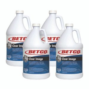Betco Clear Image Glass and Surface Cleaner, Rain Fresh Scent, 1 gal Bottle, 4/Carton