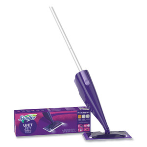 Swiffer WetJet Mop Starter Kit with 10 Pads and 1 Cleaner, 11.3 x 5.4 Head, Silver Handle