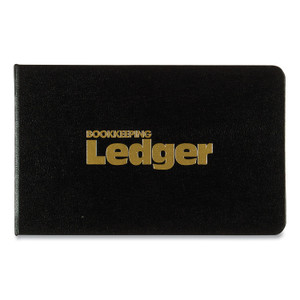 National Four-Ring Ledger Binder Kit with A-Z Index, Black Cover, 8.5 x 5 Debit-Credit-Balance Sheets, 100 Sheets/Book