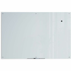 U Brands Magnetic Glass Frameless Dry-Erase Board - 72" (6 ft) Width x 48" (4 ft) Height - Frosted White Tempered Glass Surface - Rectangle - Horizontal/Vertical - Magnetic