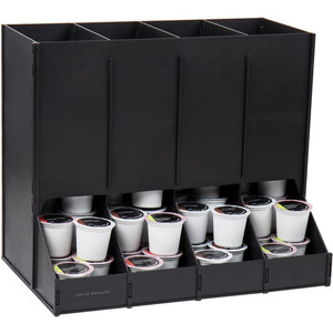 Mind Reader Abundant Compact Coffee Pod Dispenser - 4 Compartment(s) - Compact, Heavy Duty, Easy to Clean - Black - Plastic