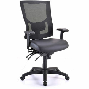 Lorell Conjure High-Back Office Chair - Vinyl, Foam, Polyurethane Seat Material - High Back - Black - Armrest