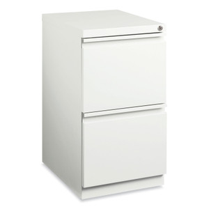 Hirsh Industries Full-Width Pull 20 Deep Mobile Pedestal File, 2-Drawer: File/File, Letter, White, 15 x 19.88 x 27.75