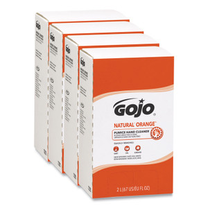 GOJO NATURAL ORANGE Pumice Hand Cleaner Refill, Citrus Scent, 2,000mL, 4/Carton (GOJ7255) View Product Image