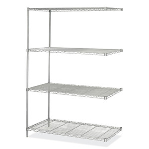 Safco Industrial Add-On Unit, Four-Shelf, 48w x 24d x 72h, Steel, Metallic Gray