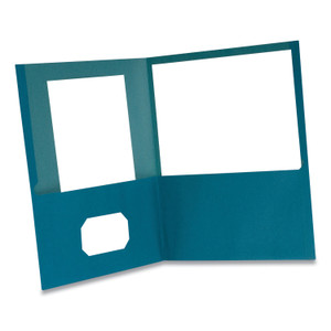 Oxford Earthwise by Oxford 100% Recycled Paper Twin-Pocket Portfolio, 100-Sheet Capacity, 11 x 8.5, Blue 10/Pack