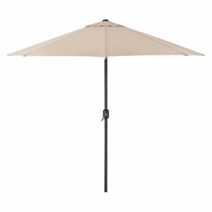 Global Industrial Outdoor Umbrella with Tilt Mechanism, 102" Span, 94" Long, Tan Canopy, Black Handle