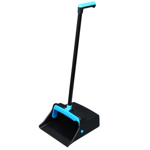Impact LobbyMaster Plastic Dust Pan, 12.32" Wide, 31.84" Aluminum Handle, Blue/Black, 6/Carton