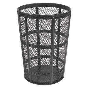 Global Industrial Steel Mesh Corrosion Resistant Trash Can, 48 gal, Black