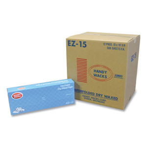 Handy Wacks Interfolded Dry Waxed Paper Deli Sheets, 10.75 x 15, 500/Box, 12 Boxes/Carton