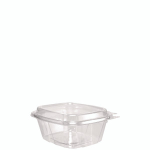 Dart ClearPac SafeSeal Tamper-Resistant/Evident Containers, Domed Lid, 16 oz, Clear, Plastic, 100/Bag, 2 Bags/Carton