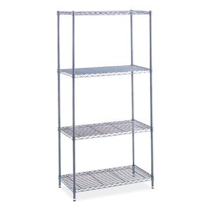 Safco Industrial Wire Shelving, Four-Shelf, 48w x 18d x 72h, Metallic Gray