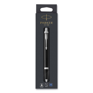 Parker IM Ballpoint Pen, Retractable, Medium 0.7 mm, Blue Ink, Black/Chrome Barrel
