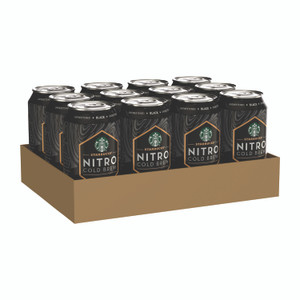 Starbucks Nitro Cold Brew Coffee, Black Unsweetened, 9.6 oz Can, 12/Carton