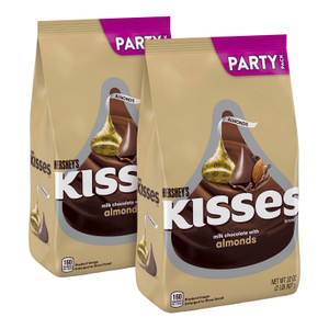 Hershey's KISSES with Almonds, Milk Chocolate, 32 oz Pack, 2 Packs/Carton