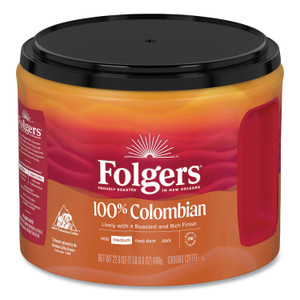 Folgers 100% Columbian Coffee, 22.6 oz Canister
