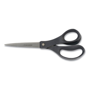 Fiskars Everyday Scissors, 8" Long, 3.75" Cut Length, Straight Black Handle