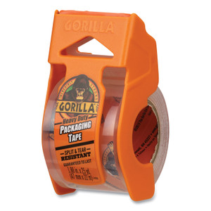 Gorilla Heavy Duty Packaging Tape with Dispenser, 1.88" x 25 yds, Clear, 4/Pack