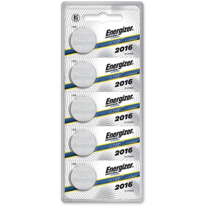 Energizer Industrial 2016 Lithium Battery 5-Packs - For Laser Pointer, Glucose Monitor, Digital Thermometer - CR2016 - 100 mAh - 5/Pack