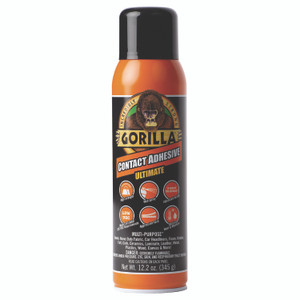 Gorilla Contact Adhesive Ultimate, 12.2 oz Aerosol Spray, Dries Light Yellow