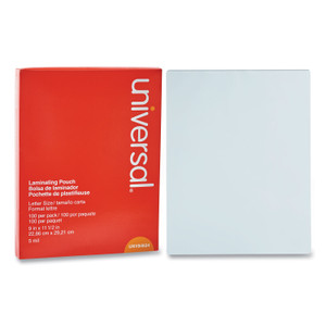 Universal Laminating Pouches, 5 mil, 9" x 11.5", Gloss Clear, 100/Pack (UNV84624) View Product Image