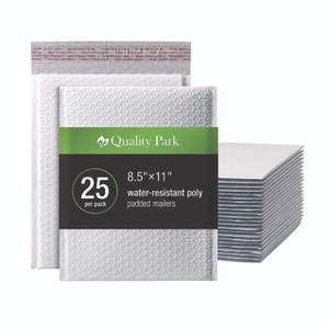 Quality Park Poly Bubble Mailers, #2, Barrier Bubble Cushion, Redi-Seal Adhesive Closure, 8.25 x 11, White, 25/Pack