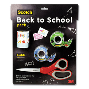 Scotch Back To School Pack, Assorted Tapes Plus Scissors/Kit