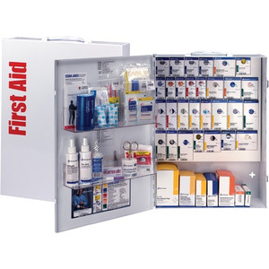 First Aid Only XL SC Business First Aid Cabinet - 666 x Piece(s) For 150 x Individual(s) - 5" Height x 16" Width x 21" Depth - Steel Case - White