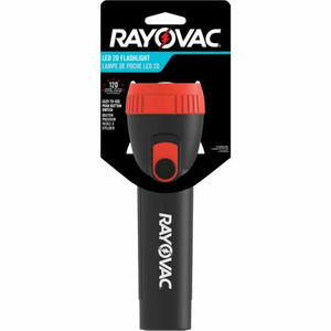Rayovac General Purpose LED Flashlight - LED - 2 - Battery - Black, Red