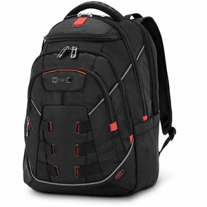 Samsonite Tectonic Nutech Carrying Case Rugged (Backpack) for 11" to 17" Notebook, Tablet, Water Bottle, Umbrella, Card, Accessories - Black - Water Resistant, Drop Resistant