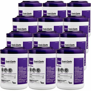 PDI Super Sani-Cloth Germicidal Disposable Wipe - 6.75" Length x 6" Width - Disposable, Disinfectant, Deodorize, Latex-free, Bleach-free, Virucidal, Fungicide, Strong, Pre-moistened, Antimicrobial - 160/Tub - (PDIQ55172CT)