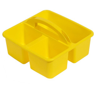 Deflecto Antimicrobial Kids Storage Caddy - 3 Compartment(s) - 5.34" Height x 9.37" Width x 9.32" Depth - Antimicrobial, Lightweight, Portable, Mold Resistant, Mildew Resistant, Durable, Washable, Stackable - Yellow - Polypropylene