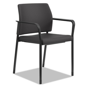 HON Accommodate Series Guest Chair with Arms, Fabric Upholstery, 23.25" x 22.25" x 32", Black Seat/Back, Charblack Legs, 2/Carton