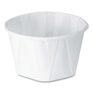 SOLO Paper Portion Cups, 3.25 oz, White, 250/Bag, 20 Bags/Carton