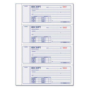 Rediform Money Receipt Book, Hardcover, Three-Part Carbonless, 7 x 2.75, 4 Forms/Sheet, 200 Forms Total