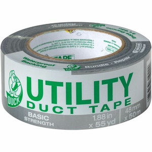 Duck Brand Utility Duct Tape - 55 yd Length x 1.88" Width - Silver - Rubber Adhesive - For Sealing, Holding, Bundling, Home, Office, Construction, DIY, Repair