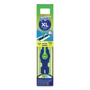 Swiffer Sweeper Mop, XL Dry + Wet Sweeping Kit, 16.5 x 9 White Cloth Head, 46" Green/Silver Aluminum/Plastic Handle
