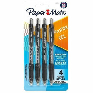 Paper Mate Profile Retractable Gel Pens - 0.7 mm Medium Pen Point - Retractable - Black Ink - Gel-based - (PAP2097013)