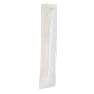 Boardwalk Mediumweight Wrapped Polypropylene Cutlery, Knife, 5.86", Plastic, White, 1,000/Carton