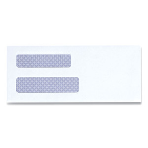 Universal Double Window Business Envelope, #8 5/8, Square Flap, Self-Adhesive Closure, 3.63 x 8.63, White, 500/Box