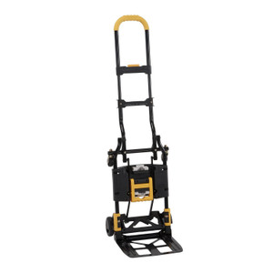 Cosco 2-in-1 Folding Hand Truck, 300 lb Capacity, 17" x 30.5" x 33.5", Black/Yellow