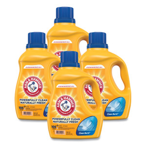 Arm & Hammer Dual HE Clean-Burst Liquid Laundry Detergent, 105 oz Bottle, 4/Carton