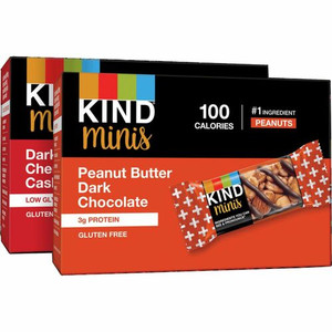KIND Minis Snack Bar Variety Pack - Trans Fat Free, No Artificial Sweeteners, Gluten-free, Low Sodium, Low Glycemic - Peanut Butter Dark Chocolate, Dark Chocolate Cherry Cashew - 0.71 oz